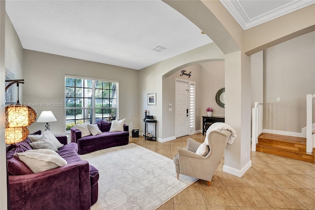 4470 E Seneca Ave, Weston, FL 33332 - living room with arched walkways and light tile patterned flooring