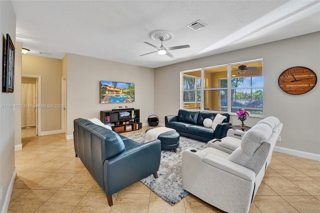 4470 E Seneca Ave, Weston, FL 33332 - living area featuring light tile patterned floors and a ceiling fan