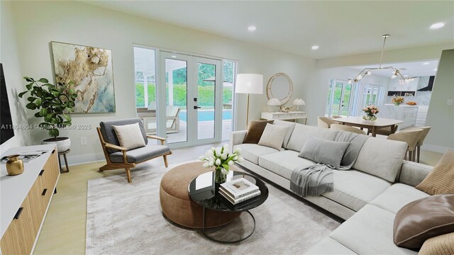 13000 SW 69th Ct, Pinecrest, FL 33156 - living area with recessed lighting and baseboards