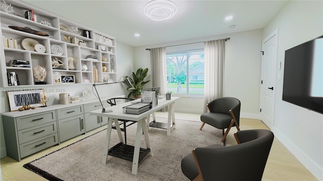 13000 SW 69th Ct, Pinecrest, FL 33156 - home office with baseboards and recessed lighting