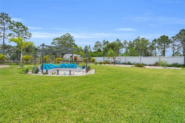 1020 Rush Ave, Lehigh Acres, FL 33972 - view of yard with a pergola