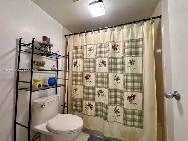 14367 SW 96th Ln, Miami, FL 33186 - bathroom featuring toilet, a shower with shower curtain, and tile patterned flooring