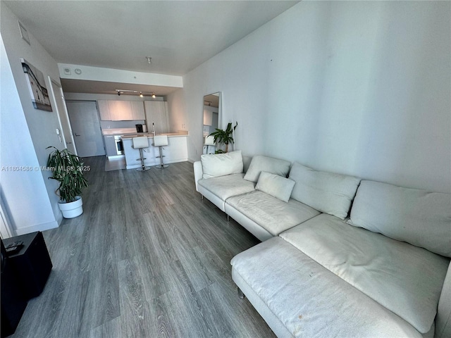 501 NE 31st St Unit 2903, Miami, FL 33137 - living area with dark wood-type flooring and baseboards