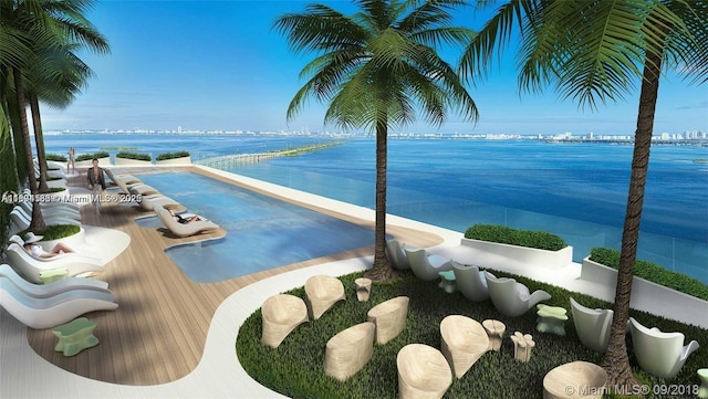 501 NE 31st St Unit 2903, Miami, FL 33137 - view of pool with a water view