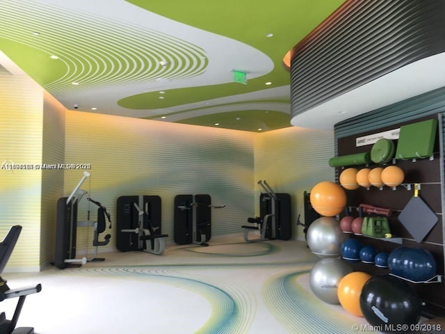 501 NE 31st St Unit 2903, Miami, FL 33137 - gym featuring recessed lighting