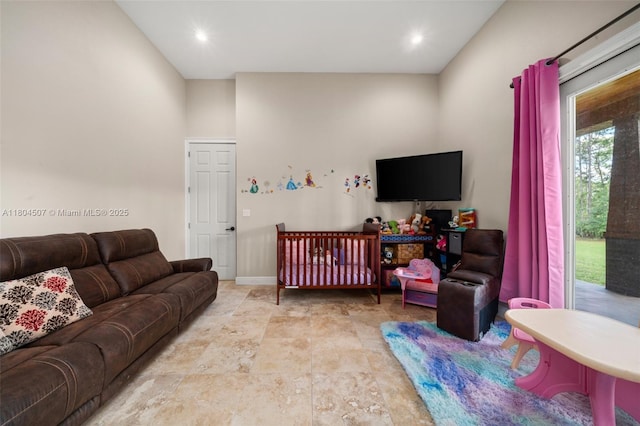 3324 Miller Ave, Lake Placid, FL 33852 - living area featuring baseboards, stone finish flooring, and recessed lighting
