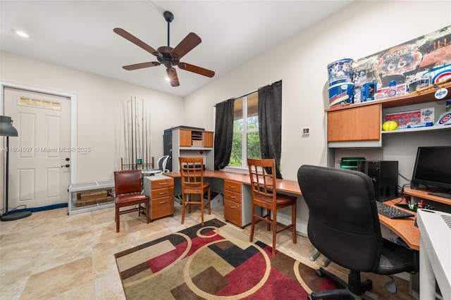 3324 Miller Ave, Lake Placid, FL 33852 - home office with ceiling fan and recessed lighting