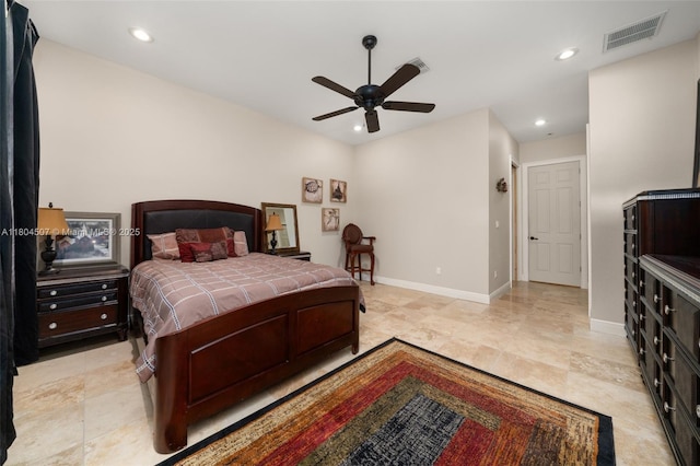3324 Miller Ave, Lake Placid, FL 33852 - bedroom with recessed lighting, ceiling fan, and baseboards