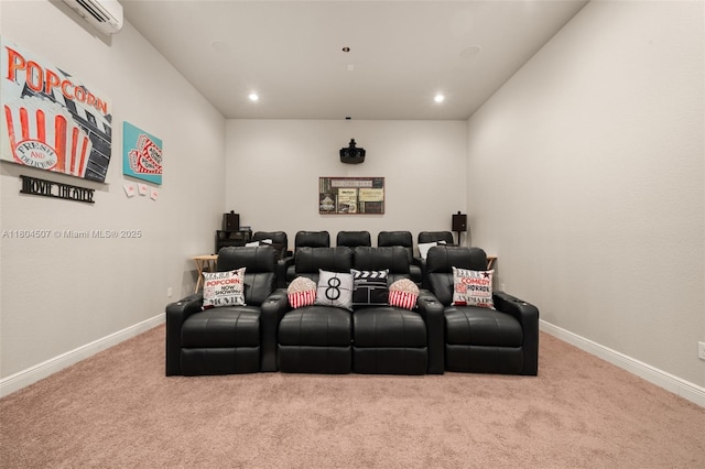 3324 Miller Ave, Lake Placid, FL 33852 - cinema room with carpet floors, baseboards, a wall unit AC, and recessed lighting