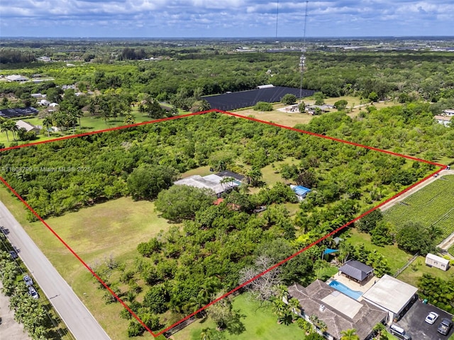 21800 SW 152nd Ave, Miami, FL 33170 - aerial view of property and surrounding area with property boundaries highlighted
