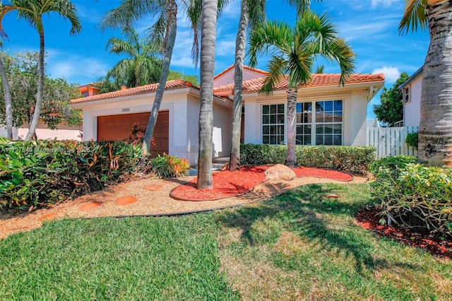 18225 NW 21st St, Pembroke Pines, FL 33029 - mediterranean / spanish-style house with a garage, stucco siding, and a tile roof