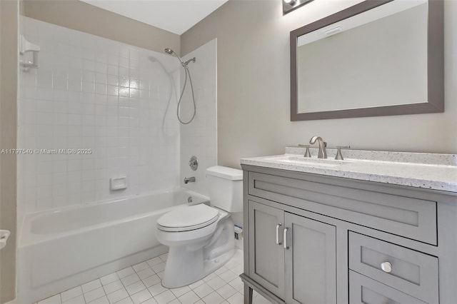 18225 NW 21st St, Pembroke Pines, FL 33029 - bathroom with toilet, tile patterned flooring, vanity, and washtub / shower combination