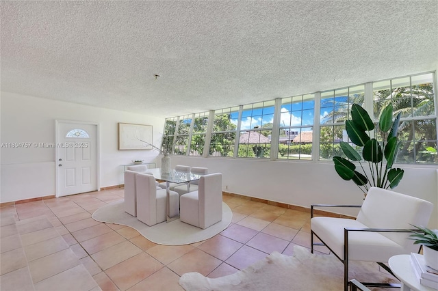 13521 S Biscayne River Rd, Miami, FL 33161 - dining area with baseboards, light tile patterned floors, and a textured ceiling