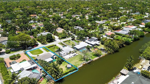 13521 S Biscayne River Rd, Miami, FL 33161 - aerial perspective of suburban area featuring property boundaries highlighted and a nearby body of water
