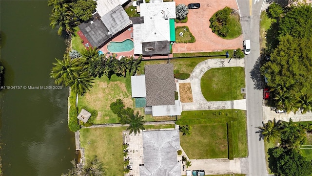 13521 S Biscayne River Rd, Miami, FL 33161 - drone / aerial view of a pool area and a nearby body of water