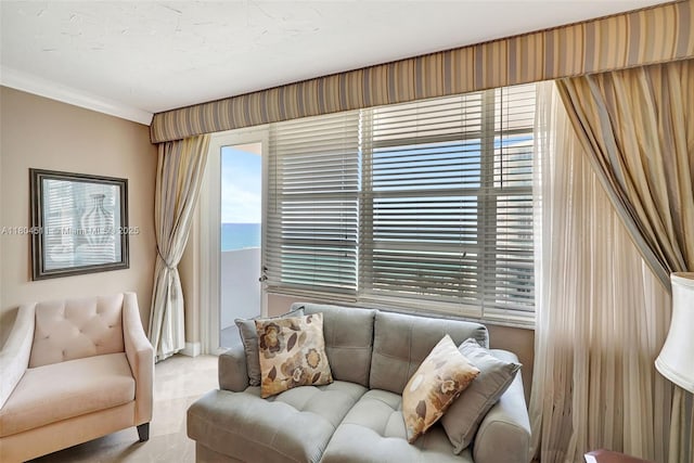 3725 S Ocean Dr Unit 1014, Hollywood, FL 33019 - living area with crown molding