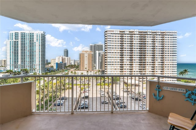 1980 S Ocean Dr Unit 9K, Hallandale Beach, FL 33009 - balcony with a water view and a view of city