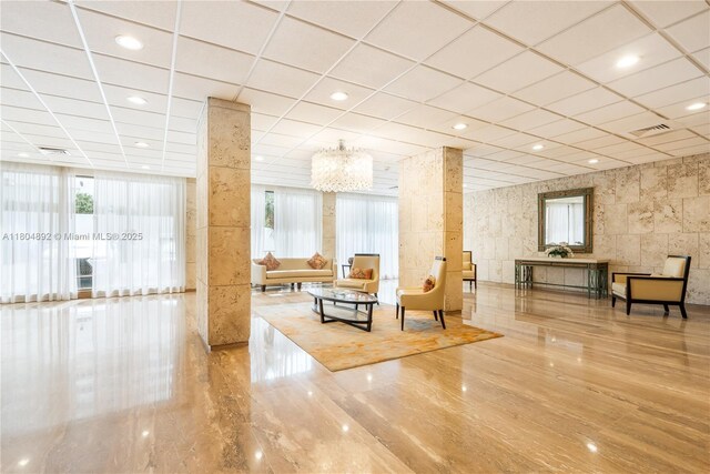 1980 S Ocean Dr Unit 9K, Hallandale Beach, FL 33009 - common area with a paneled ceiling and recessed lighting