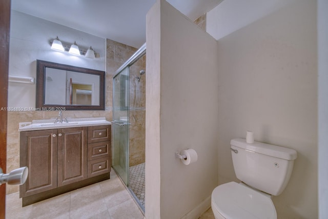 7717 Coral Blvd, Miramar, FL 33023 - full bath featuring toilet, vanity, a shower stall, and tile patterned floors
