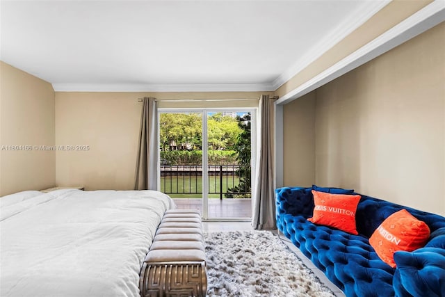 3553 NE 171st St Unit P, North Miami Beach, FL 33160 - bedroom with access to outside and ornamental molding