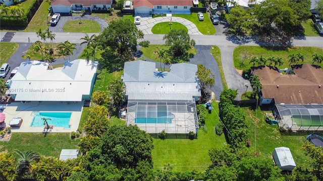 17640 SW 84th Ct, Palmetto Bay, FL 33157 - aerial perspective of suburban area featuring a pool area