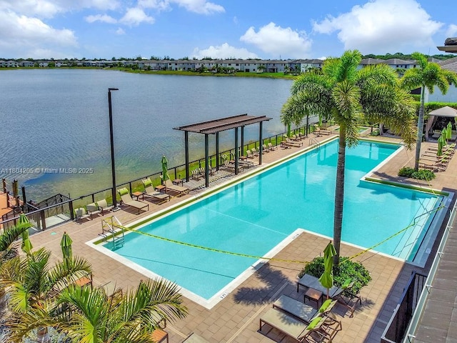 15678 NW 91st Ct, Miami Lakes, FL 33018 - community pool featuring a water view