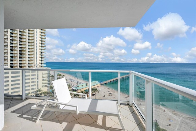 16485 Collins Ave Unit 1236-, Corner Unit Ocean, Sunny Isles Beach, FL 33160 - balcony featuring view of water and beach