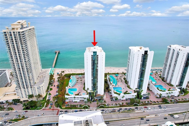 16485 Collins Ave Unit 1236-, Corner Unit Ocean, Sunny Isles Beach, FL 33160 - view of urban area with a nearby body of water and a pool