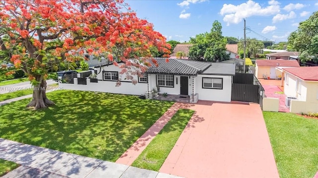 8000 SW 36th St, Miami, FL 33155 - ranch-style house featuring a gate, stucco siding, concrete driveway, and a tile roof