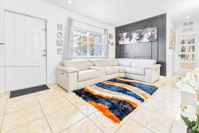 8000 SW 36th St, Miami, FL 33155 - tiled living room featuring recessed lighting