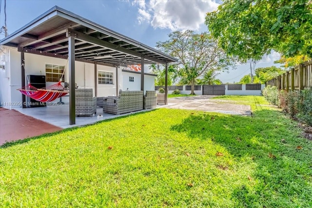 8000 SW 36th St, Miami, FL 33155 - view of yard featuring a patio area and an outdoor living space