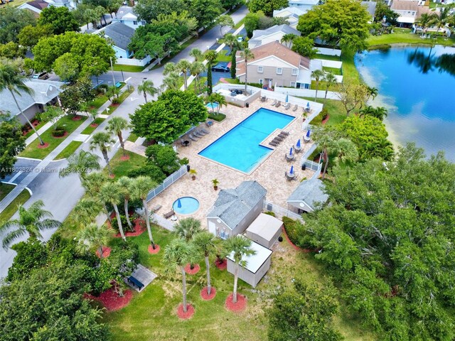 10920 SW 11th Ct, Davie, FL 33324 - aerial view of residential area with a pool area and a nearby body of water