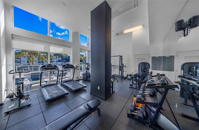 3030 NE 188th St Unit 602, Aventura, FL 33180 - exercise room featuring a high ceiling