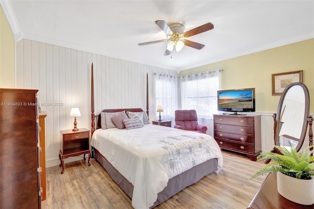11955 Brim Way, Cooper City, FL 33026 - bedroom with ornamental molding, wood finished floors, and a ceiling fan