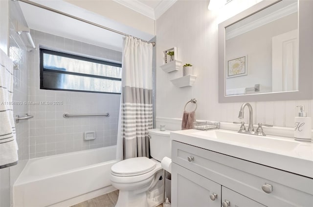 11955 Brim Way, Cooper City, FL 33026 - bathroom featuring crown molding, shower / tub combo with curtain, and vanity