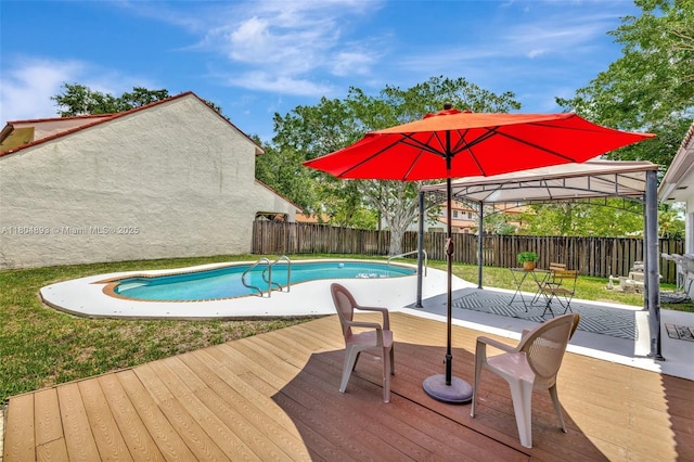 11955 Brim Way, Cooper City, FL 33026 - view of swimming pool with a wooden deck and a fenced backyard