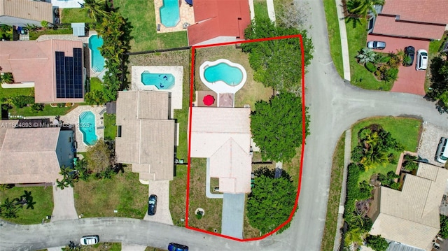11955 Brim Way, Cooper City, FL 33026 - aerial perspective of suburban area featuring property boundaries highlighted