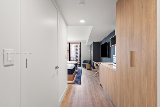 601 NE 1st Ave Unit 2004, Miami, FL 33132 - hallway featuring light wood finished floors