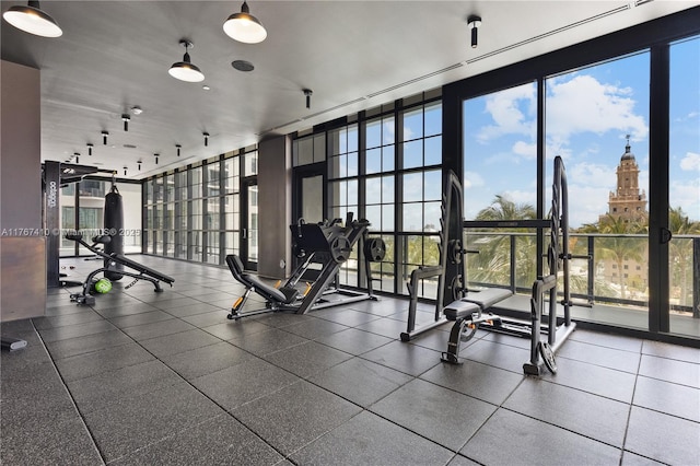 601 NE 1st Ave Unit 2004, Miami, FL 33132 - workout area with expansive windows and healthy amount of natural light