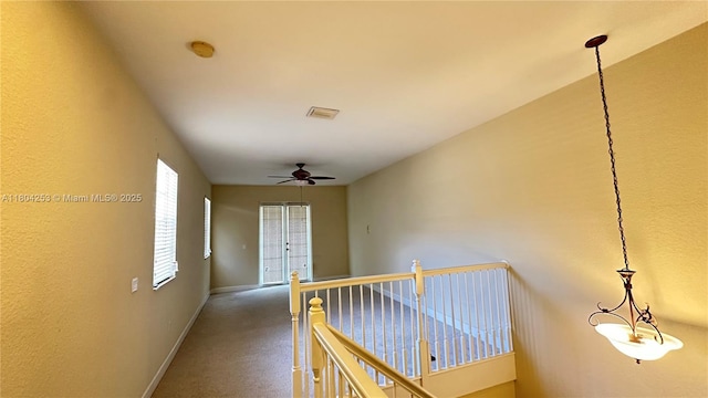 8716 Blaze Ct, Davie, FL 33328 - corridor with an upstairs landing, baseboards, and carpet flooring