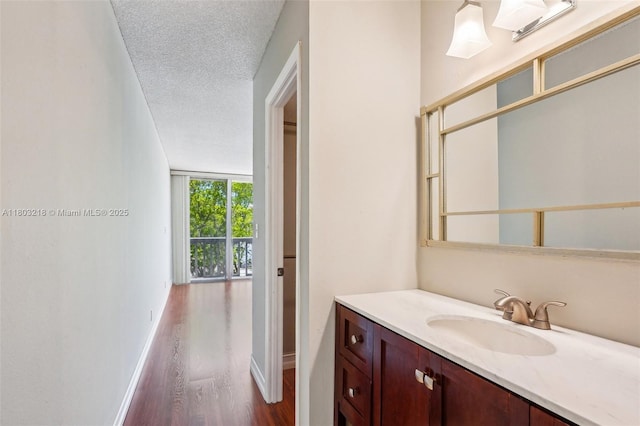 7081 Environ Blvd Unit 243, Lauderhill, FL 33319 - bathroom with wood finished floors, vanity, and a textured ceiling