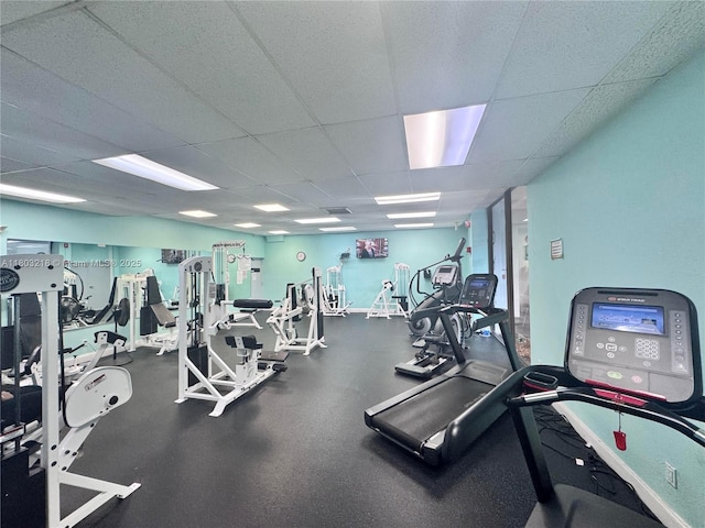 7081 Environ Blvd Unit 243, Lauderhill, FL 33319 - workout area featuring a paneled ceiling