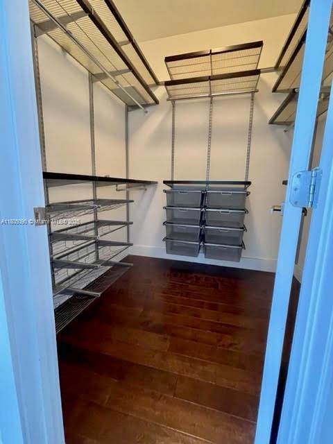 spacious closet with wood finished floors