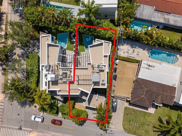 544 Fernwood Rd Unit 544, Key Biscayne, FL 33149 - view of property location with a pool area and property parcel outlined