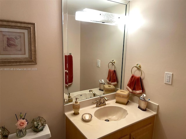 2625 Collins Ave Unit 1409, Miami Beach, FL 33140 - bathroom featuring vanity and a wall mounted air conditioner