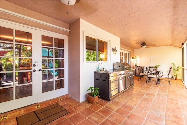 15332 SW 142nd Ter, Miami, FL 33196 - view of patio / terrace with french doors, area for grilling, and ceiling fan