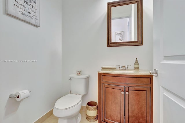 5474 S Sterling Ranch Cir, Davie, FL 33314 - half bathroom with vanity, toilet, tile patterned floors, and baseboards
