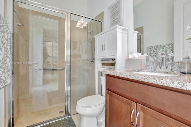 5474 S Sterling Ranch Cir, Davie, FL 33314 - bathroom featuring a stall shower, vanity, and toilet