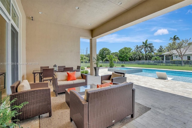 5474 S Sterling Ranch Cir, Davie, FL 33314 - fenced backyard featuring an outdoor living space and a patio area