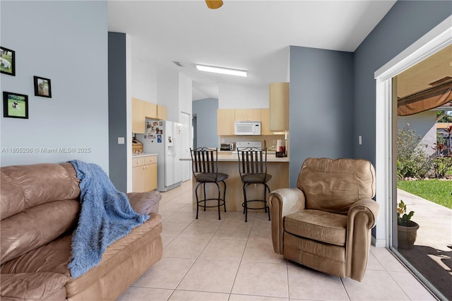 22041 SW 127th Ct, Miami, FL 33170 - living area with vaulted ceiling and light tile patterned floors